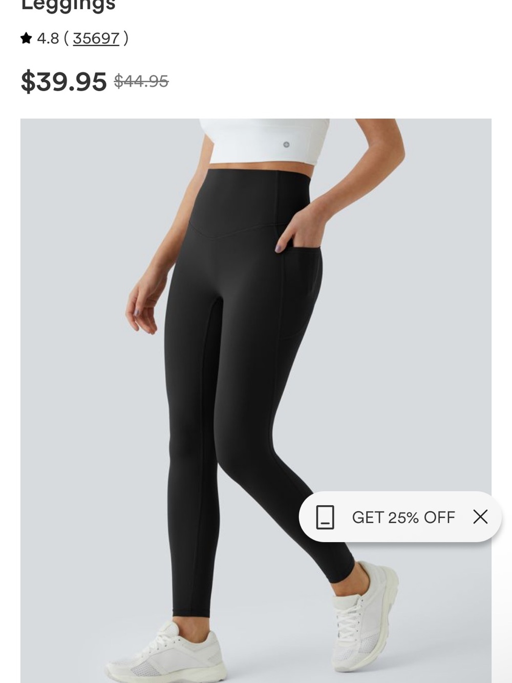 HALARA Black High-Rise Leggings with Side Pocket